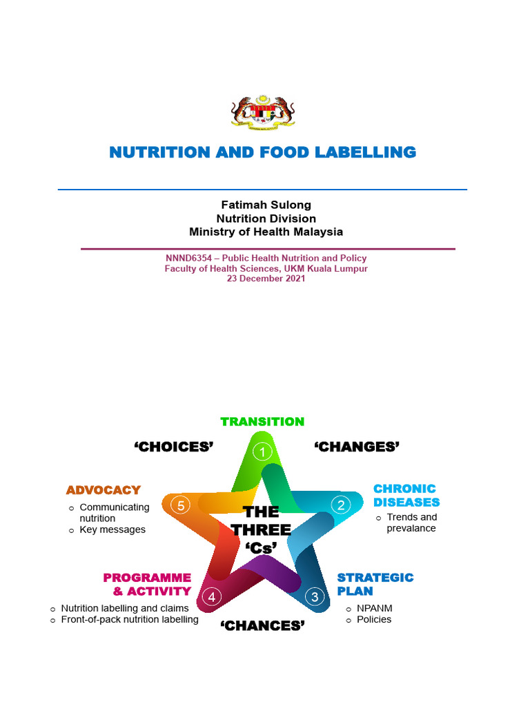 Food Label UKM Dec2021 FatimahS | PDF | Determinants Of Health