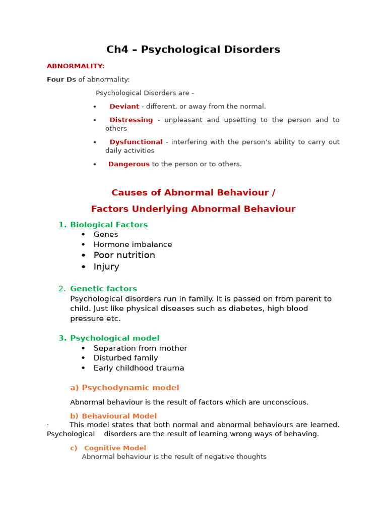 Overview of Psychological Disorders | PDF | Anxiety | Anxiety Disorder