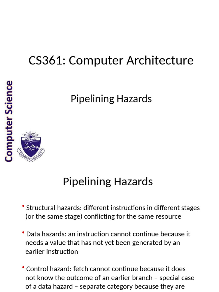 Understanding Pipelining Hazards in CS361 | PDF