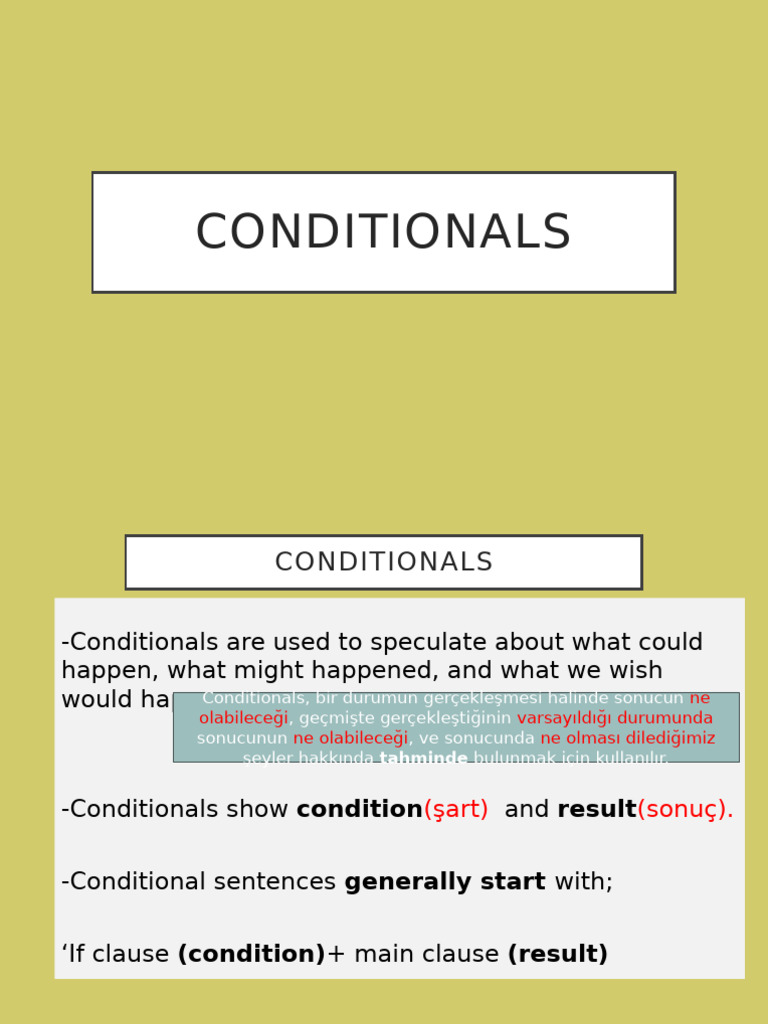 Conditionals (Zero+First+ Second) | PDF