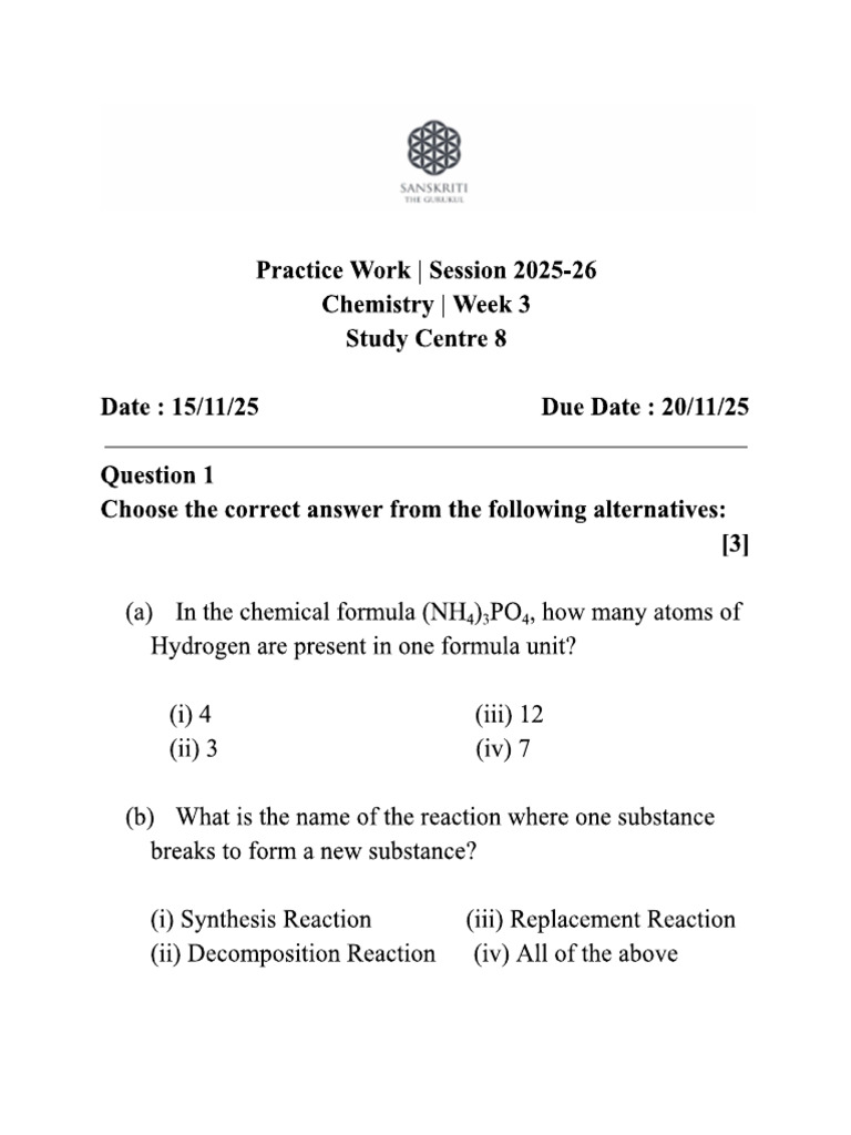 Week 3 Sc 8 Practice Work | PDF