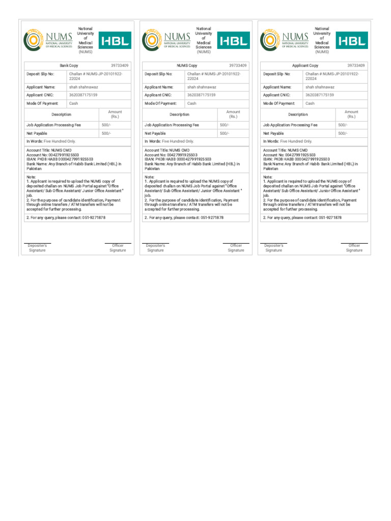 Print Fee Slip (2) | PDF | Banks | Money