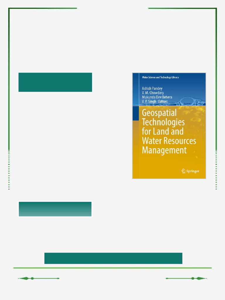 Geospatial Technologies for Land and Water Resources Management 1st ...