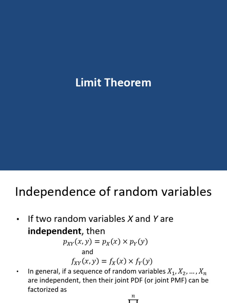 Understanding Limit Theorems in Probability | PDF | Probability Density ...