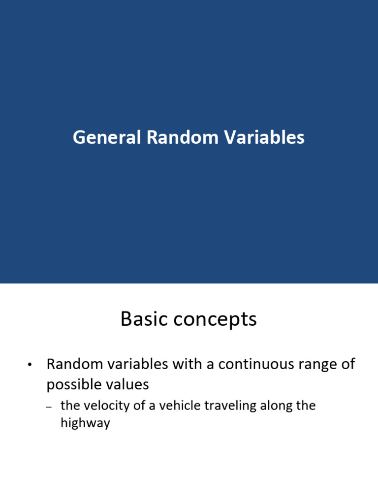 Understanding Continuous Random Variables | PDF | Probability Density ...