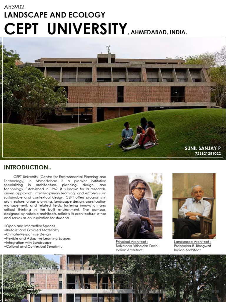 CEPT University Landscape Design Overview | PDF | Lawn | Gardens