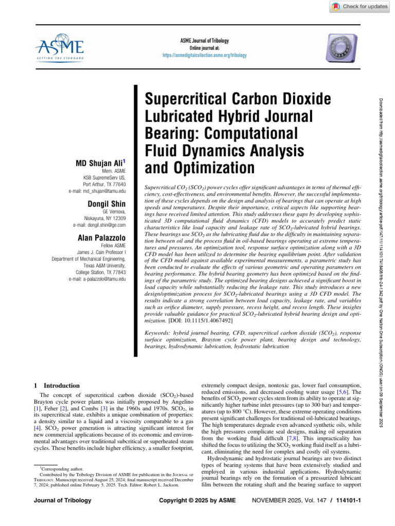 SCO2-Lubricated Bearing CFD Optimization | PDF | Computational Fluid ...