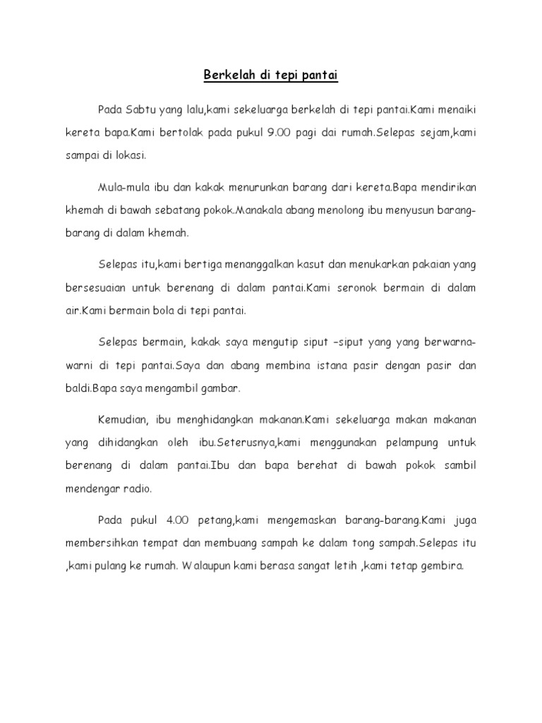 Berkelah Di Tepi Pantai