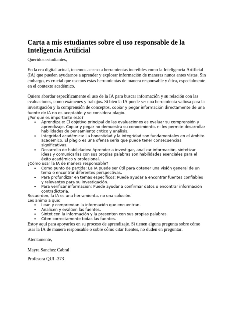 Uso Responsable de la IA en Educación | PDF | Inteligencia artificial ...
