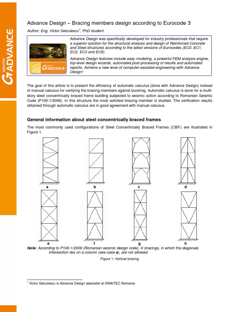 Bracing Design To Eurocode 3 | PDF