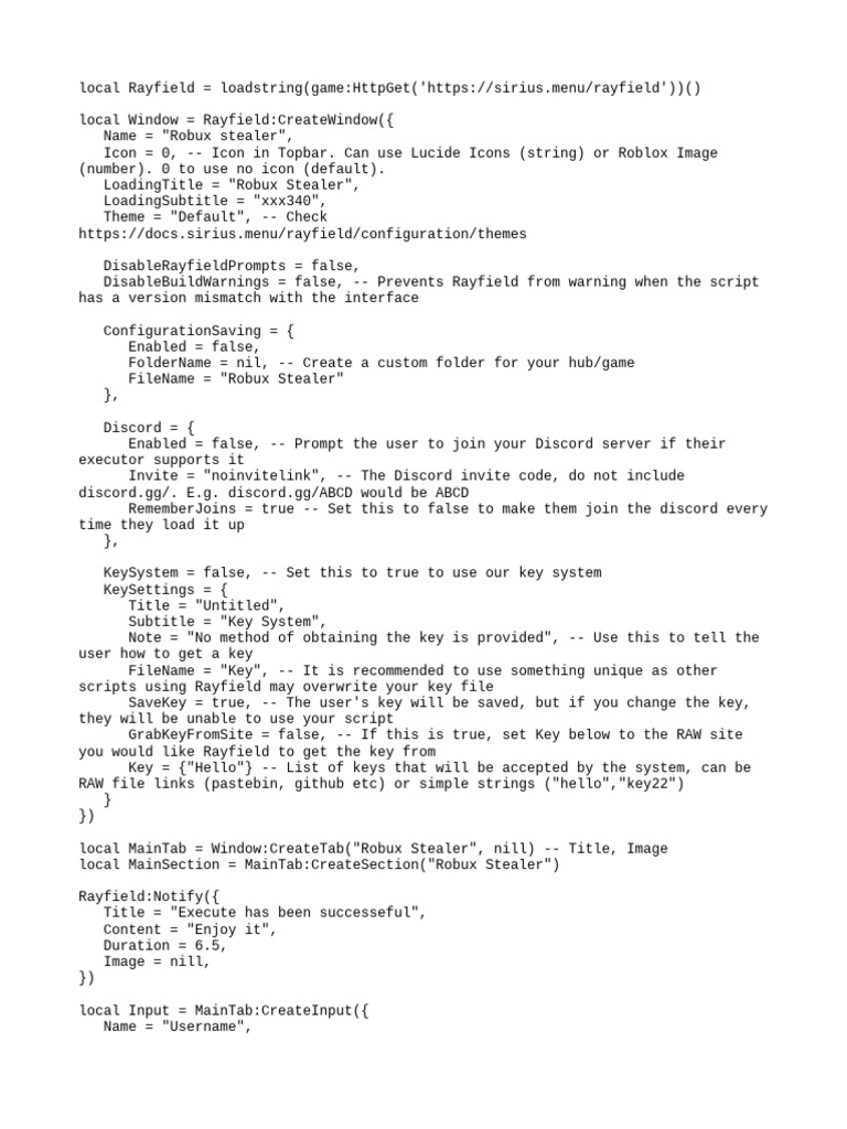 Robux Stealer Script for Roblox | PDF | Filename | Software Engineering