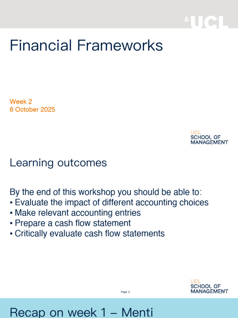 Financial Frameworks Workshop Overview | PDF | Cash Flow Statement ...