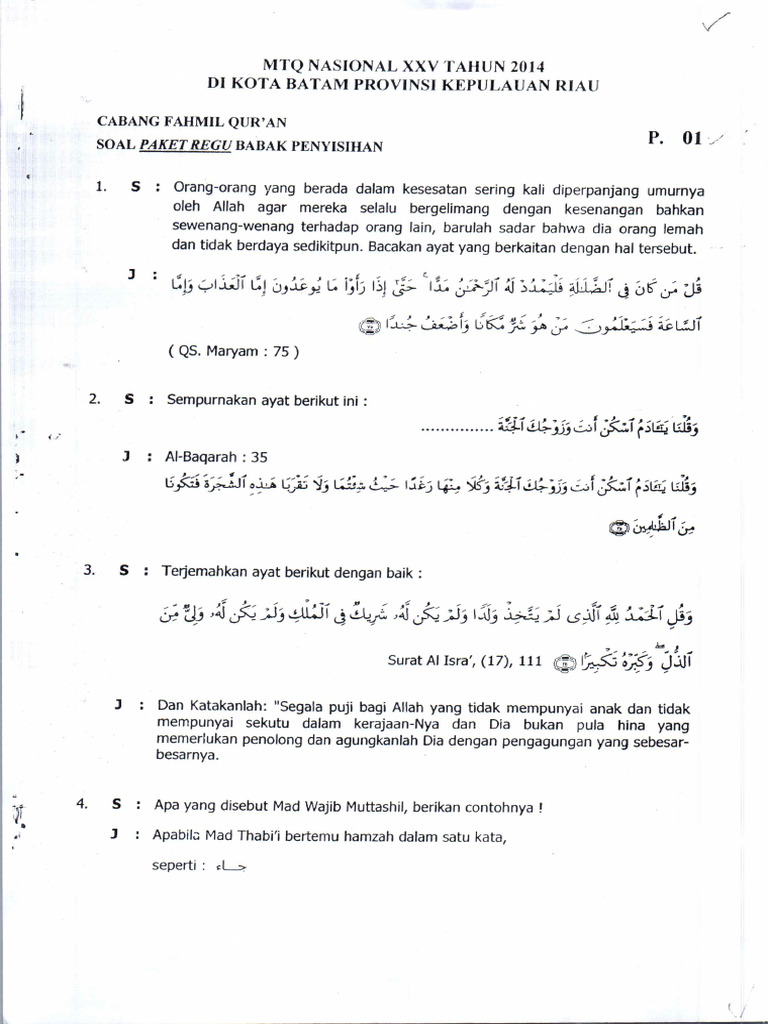 Soal MFQ | PDF