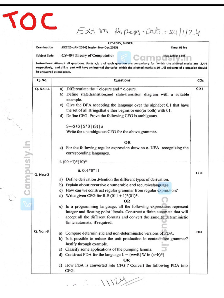 Toc Pyq | PDF