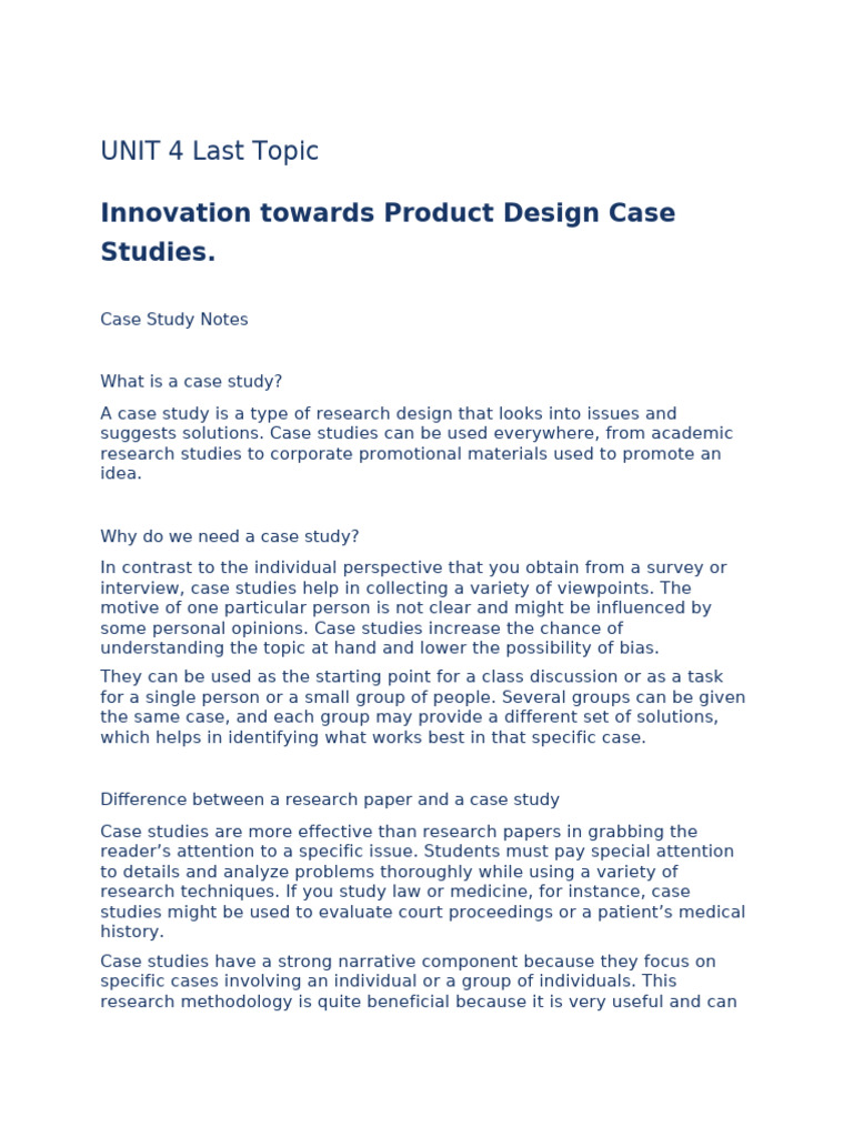 Case Study Guide for Product Design | PDF | Prototype | Business Model