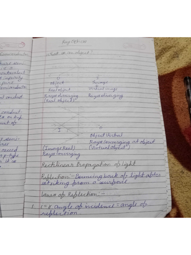 Ray Optics Class 12 Handwritten Notes | PDF