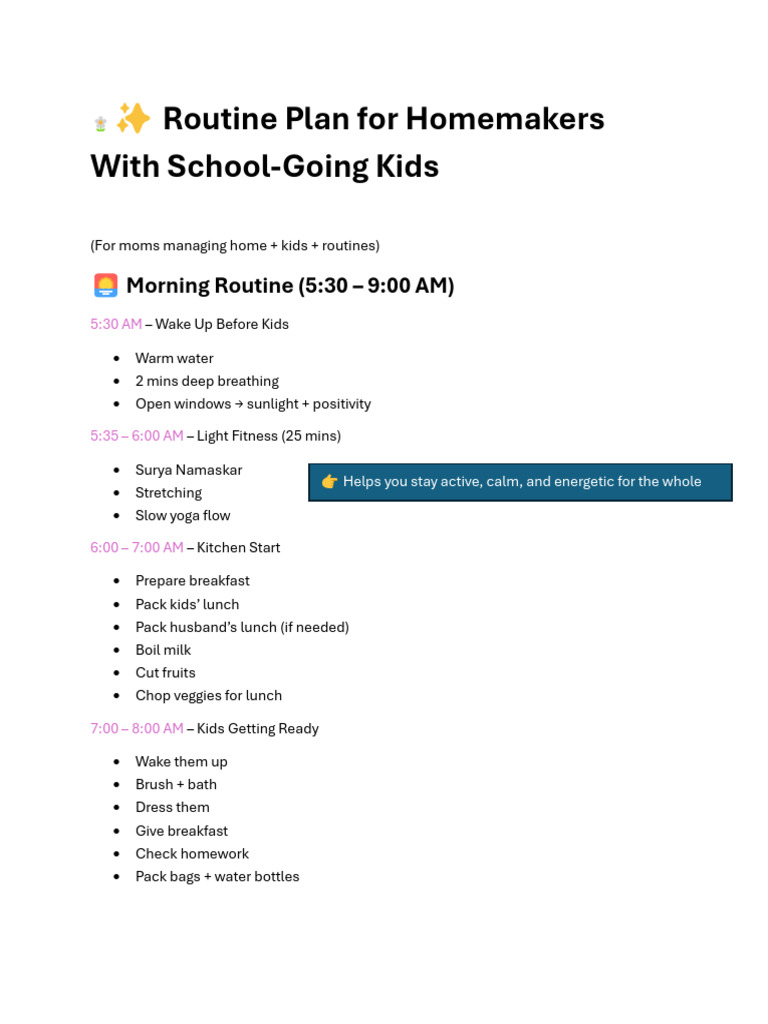 homemakers with school going kids | PDF