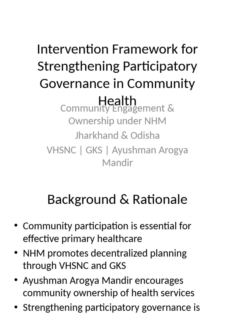 Strengthening Community Health Governance | PDF | Governance