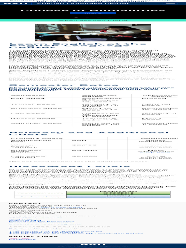 Learn English at BYU's ELC Program | PDF | Learning