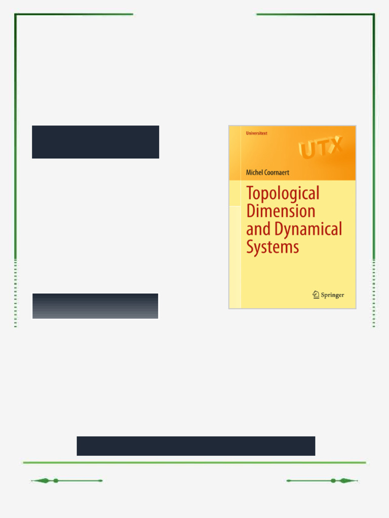 Topological Dimension and Dynamical Systems 1st Edition Michel ...