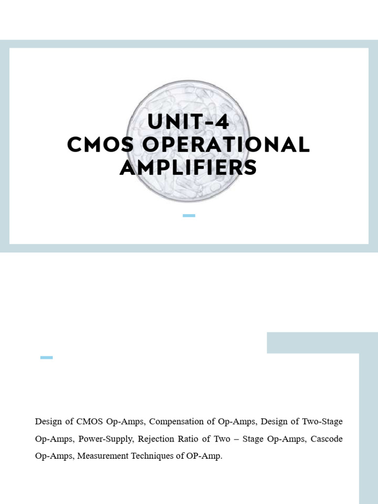 CMOS Operational Amplifier Design Guide | PDF | Operational Amplifier ...