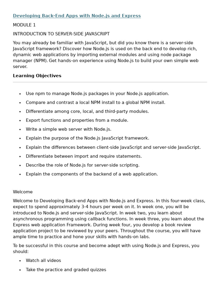 Node.js and Express | PDF | Dynamic Web Page | World Wide Web