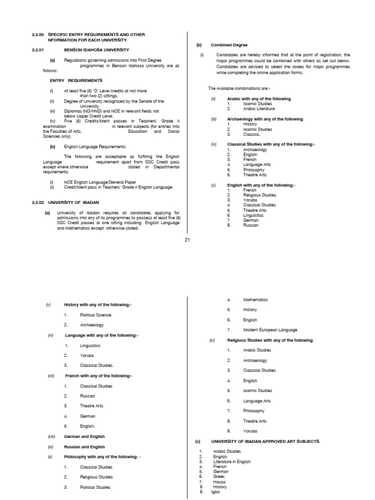 University Admission Requirements Guide | PDF | University And College ...