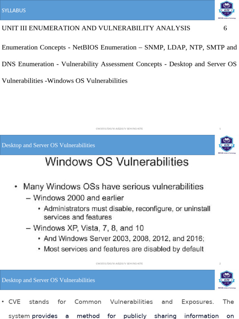 Desktop and Server OS Vulnerabilities | PDF | File System | Microsoft ...