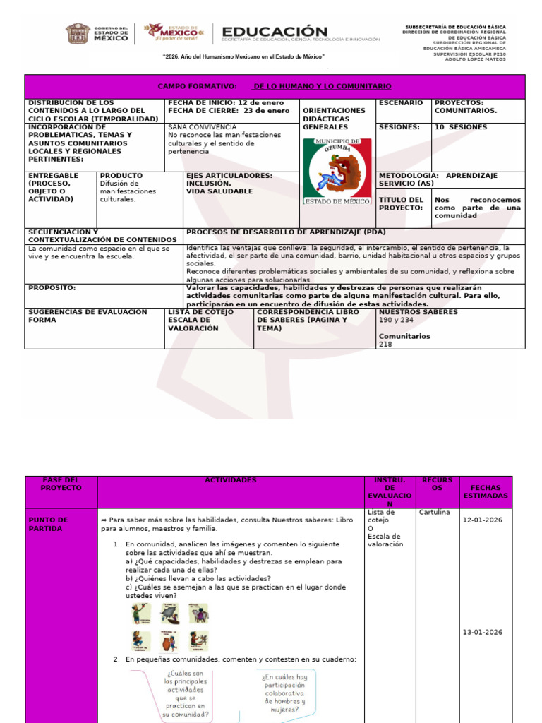 Proyectos Comunitarios en Educación 2° | PDF | Educación primaria ...