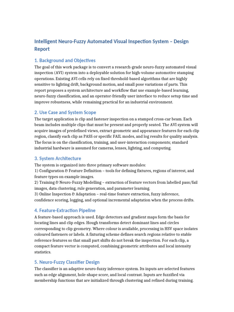 Neuro-Fuzzy Visual Inspection System Design | PDF | Statistical ...