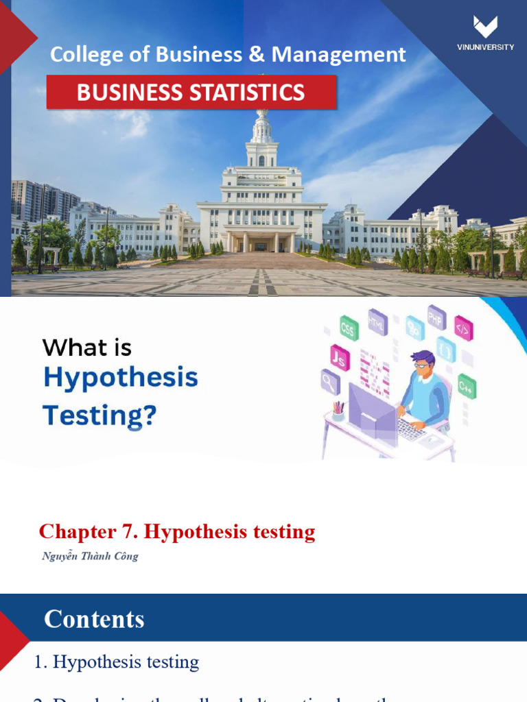 Hypothesis Testing in Business Statistics | PDF | Type I And Type Ii ...