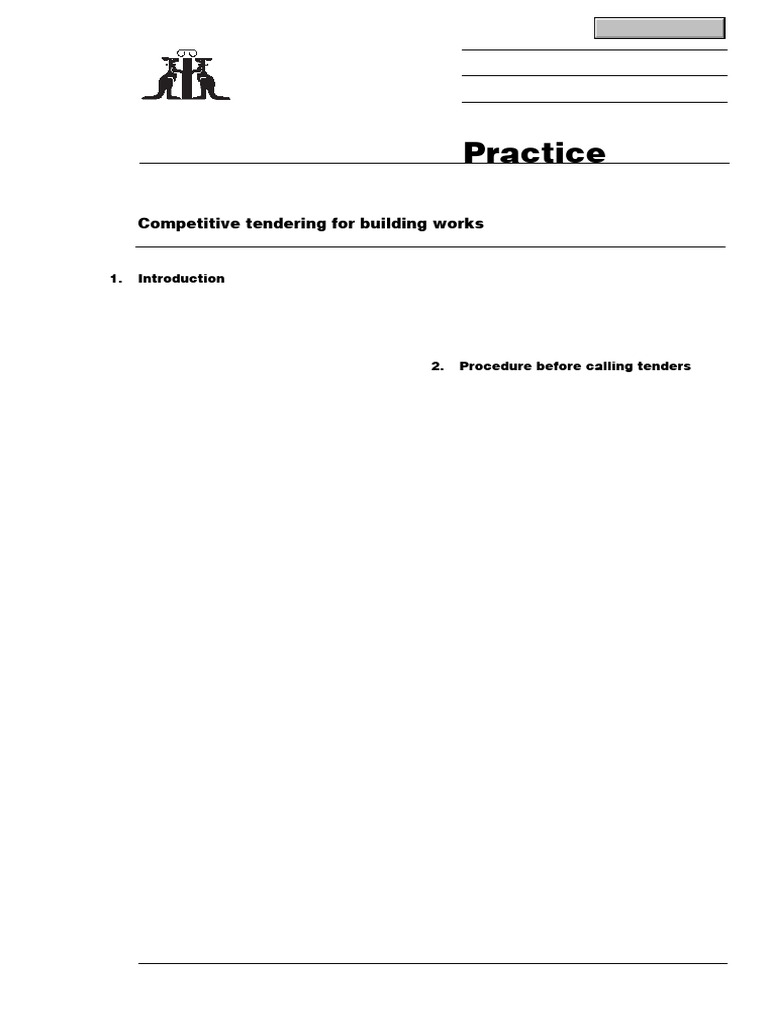 Competitive Tendering for Building Works | PDF | Insurance | Business