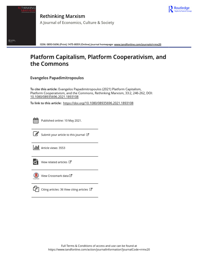 Platform Capitalism vs. Cooperativism | PDF | Cooperative | Capitalism