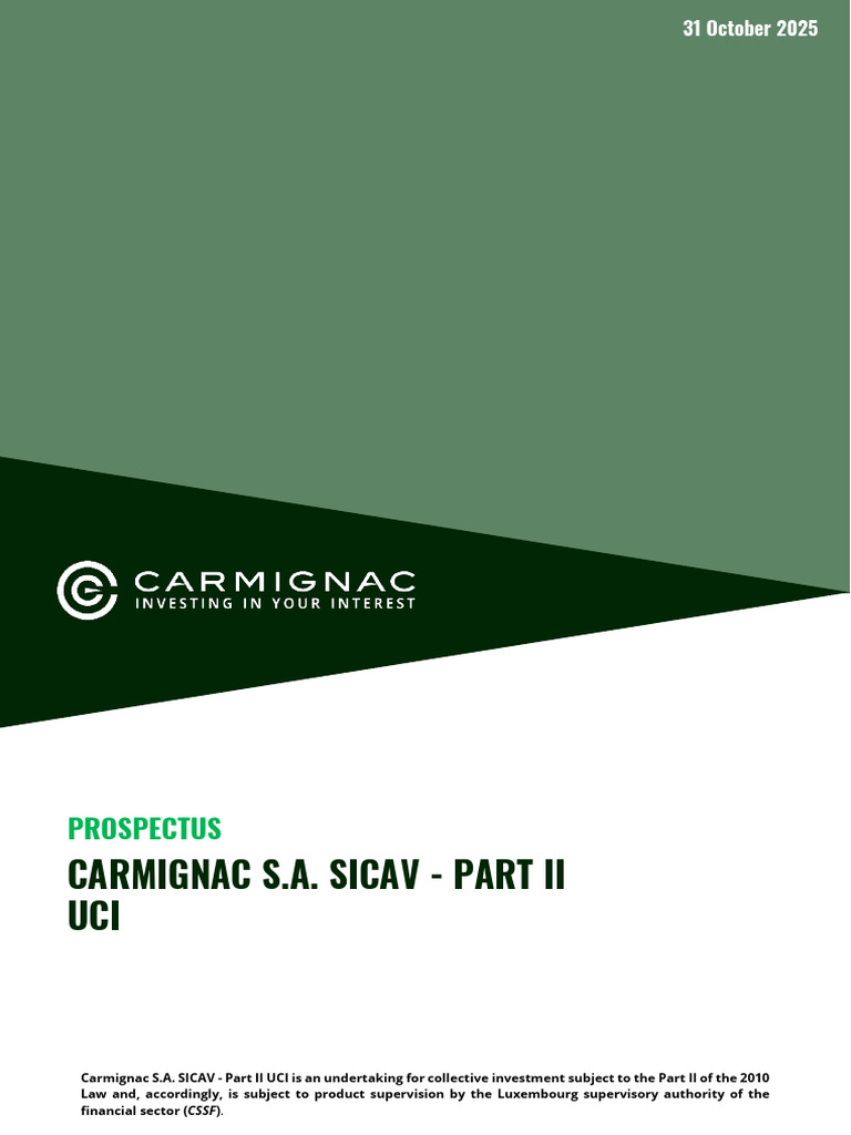 Carmignac S.A. SICAV Part II Prospectus 2025 | PDF | Securities Act Of ...