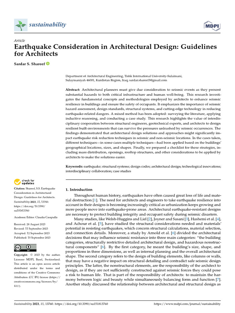 Earthquake Resilience in Architectural Design | PDF | Earthquakes ...