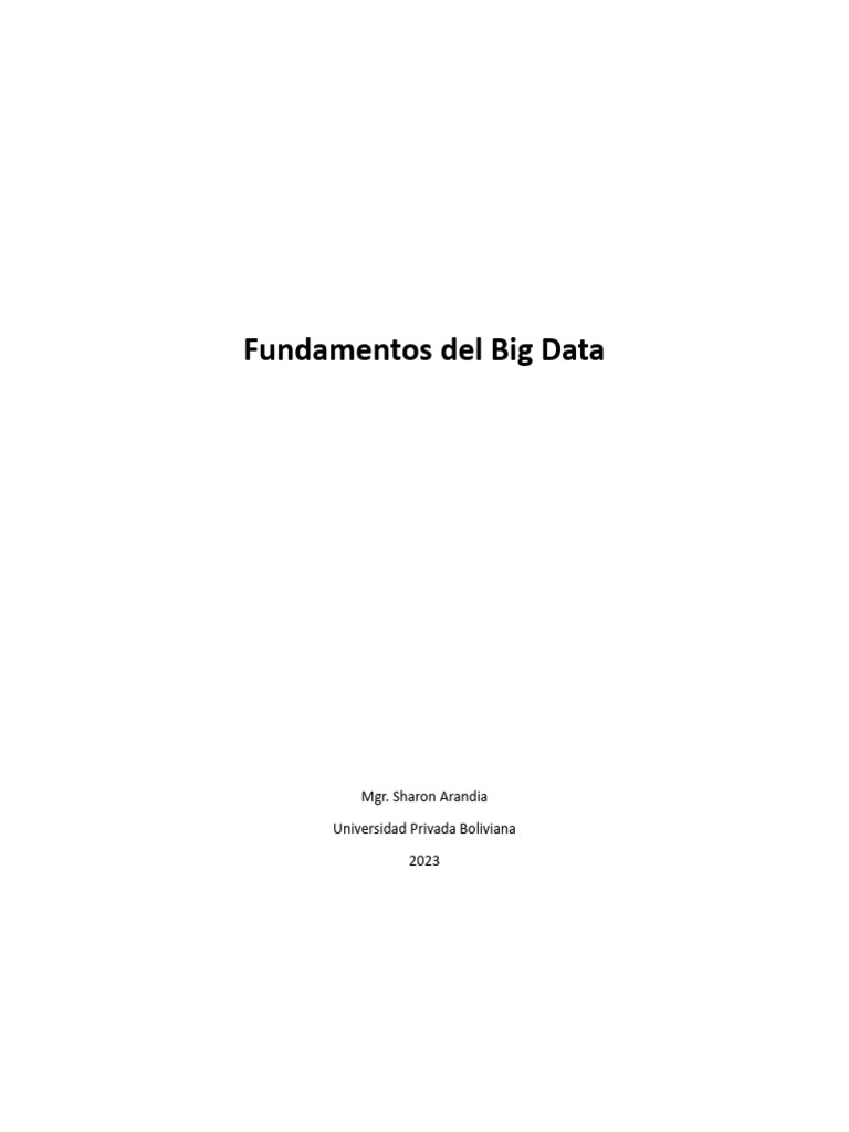 Fundamentos y características del Big Data | PDF | Datos | Análisis de ...