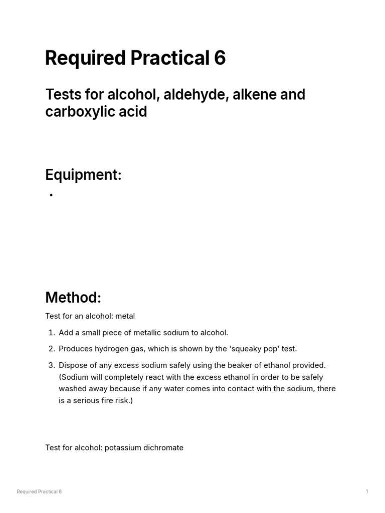 Chem RP6 | PDF | Aldehyde | Hydroxide