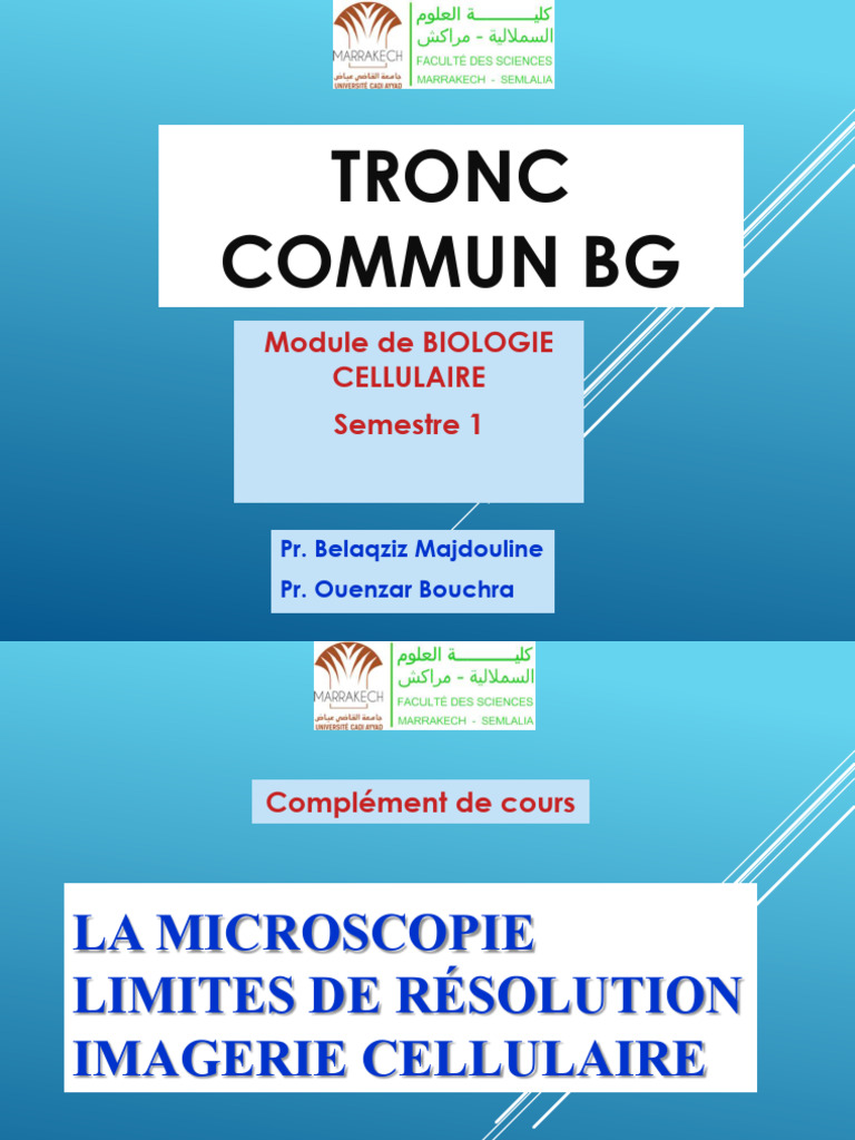 Microscopie et Imagerie Cellulaire en Biologie | PDF | Cellule ...