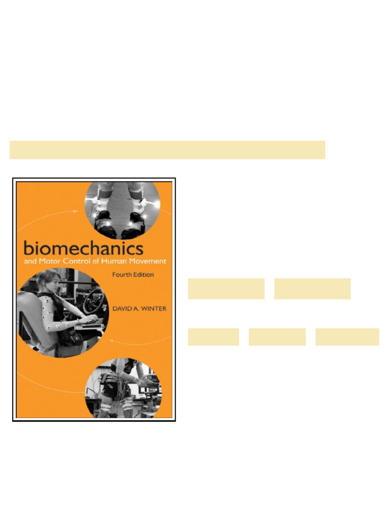 Biomechanics and Motor Control of Human Movement 4th Edition David A ...