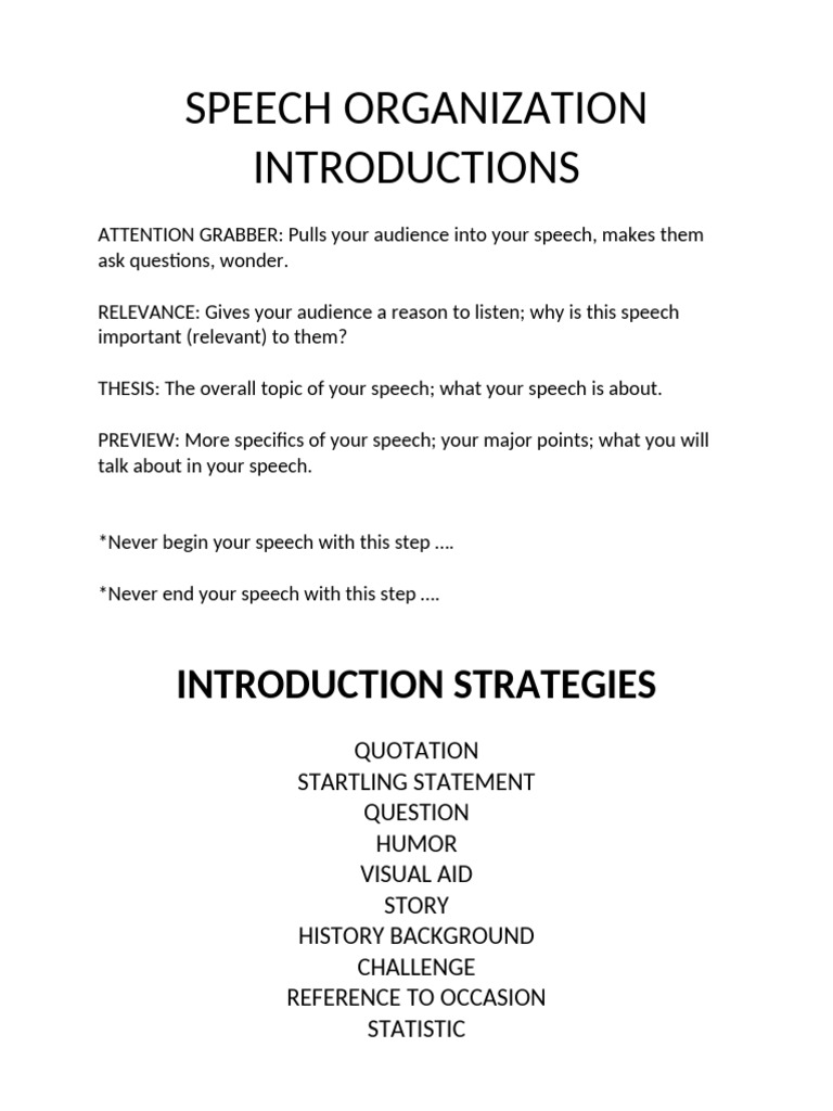 Effective Speech Introduction Techniques | PDF