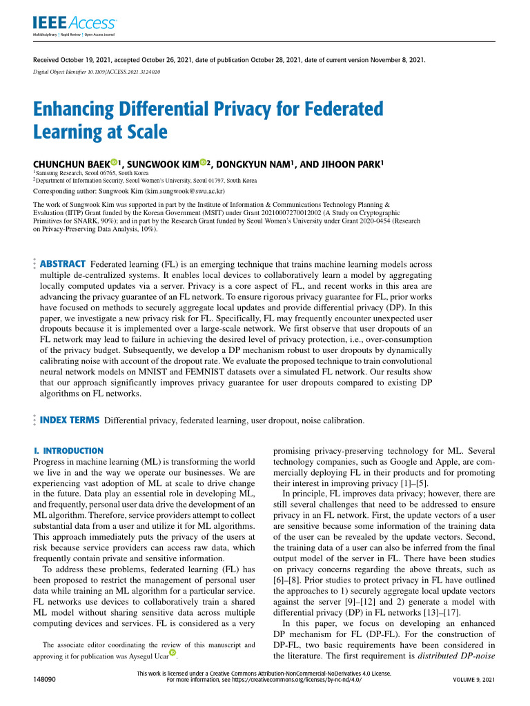 Enhancing Differential Privacy for Federated Learning at Scale | PDF ...