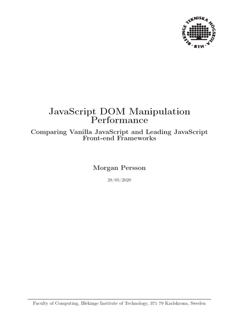 JavaScript DOM Performance Comparison | PDF | Document Object Model ...