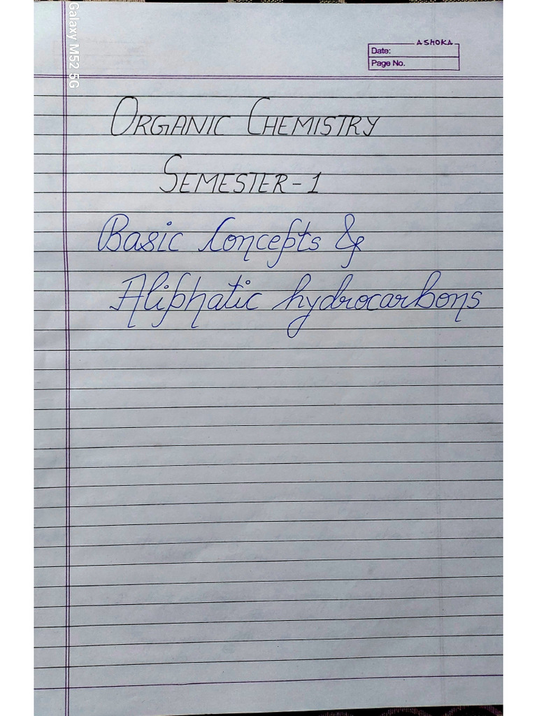 Organic Notes Sem 1 | PDF