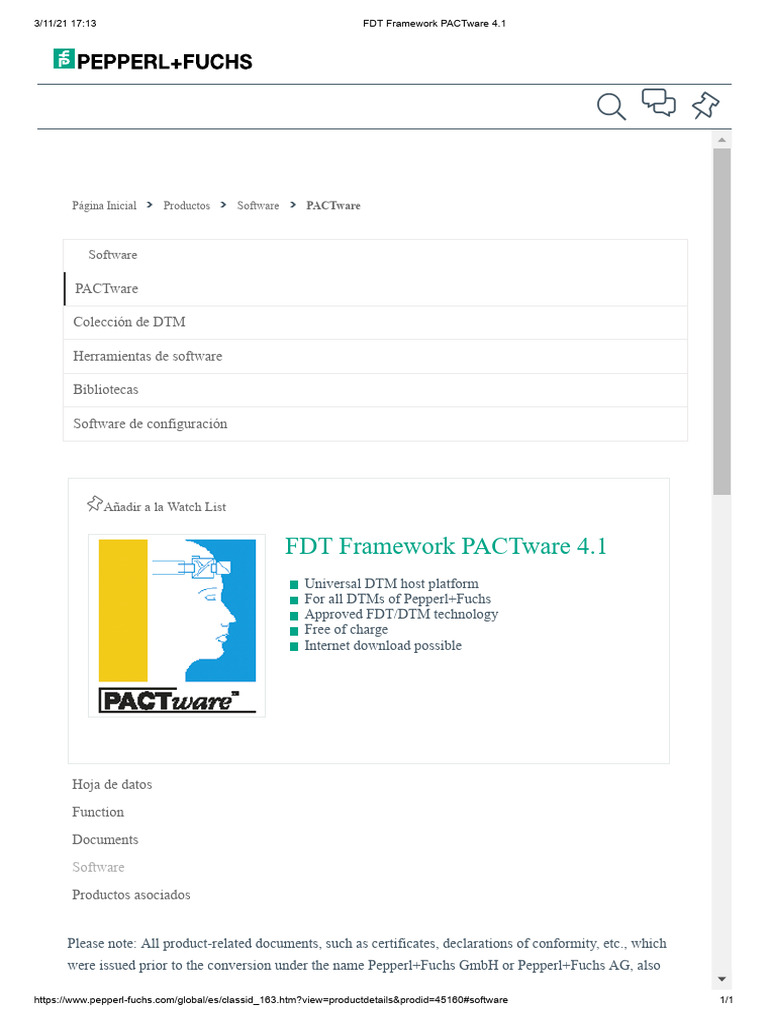PACTware FDT Framework 4.1 Overview | PDF