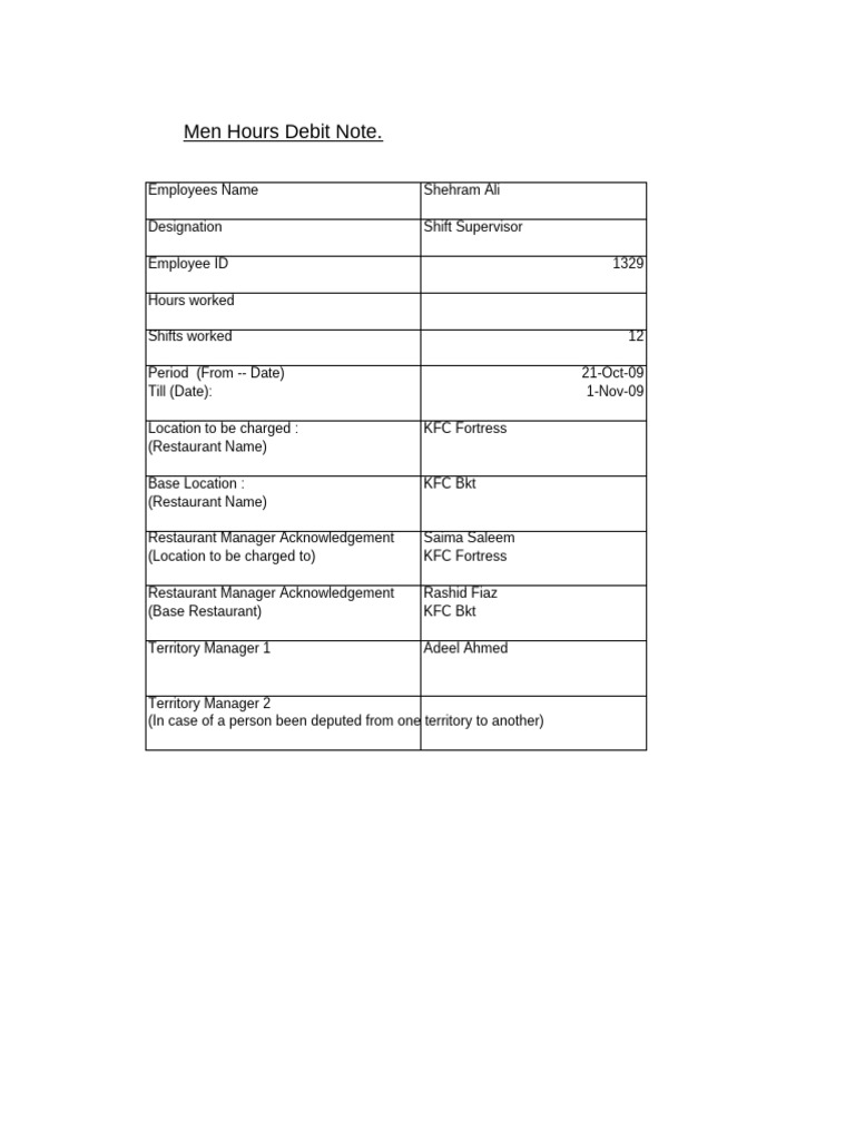 Debit Note | PDF