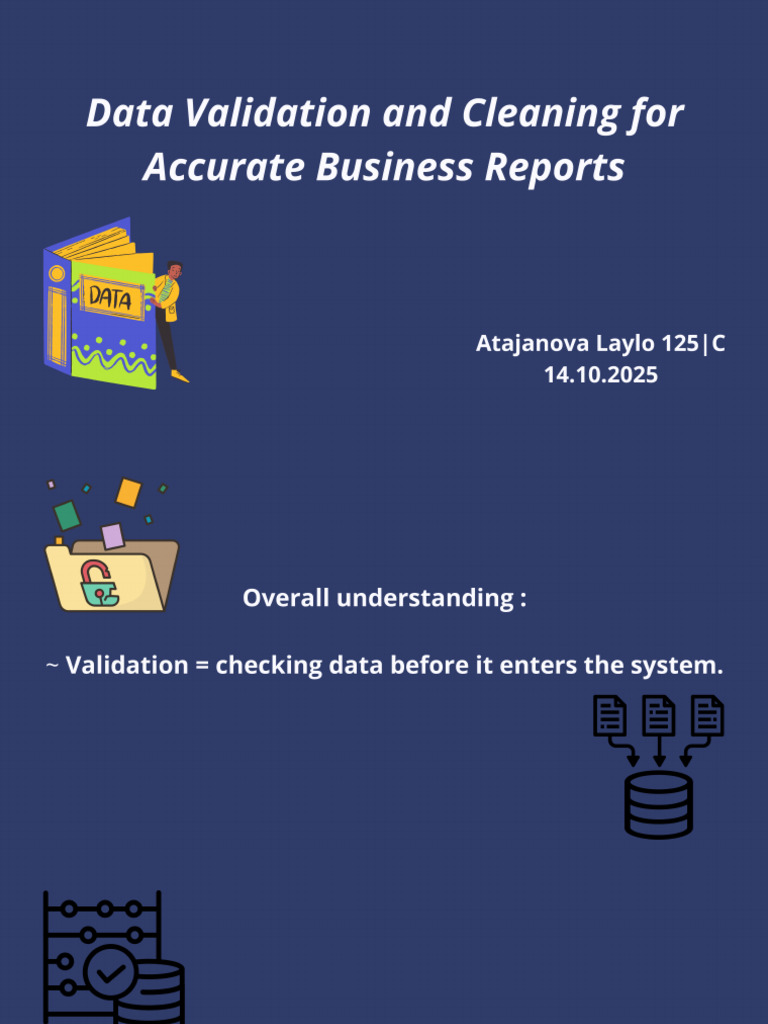 Data Validation and Cleaning for Accurate Business Reports.pdf | PDF