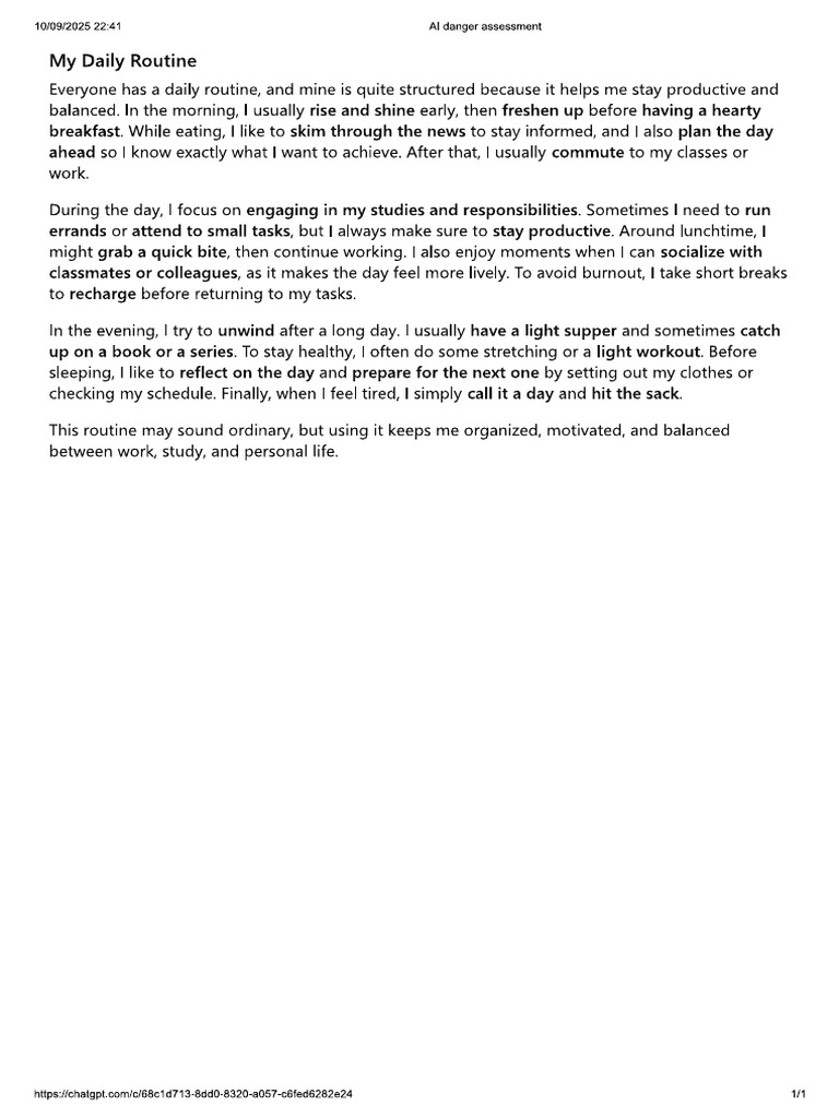 Daily Routine | PDF