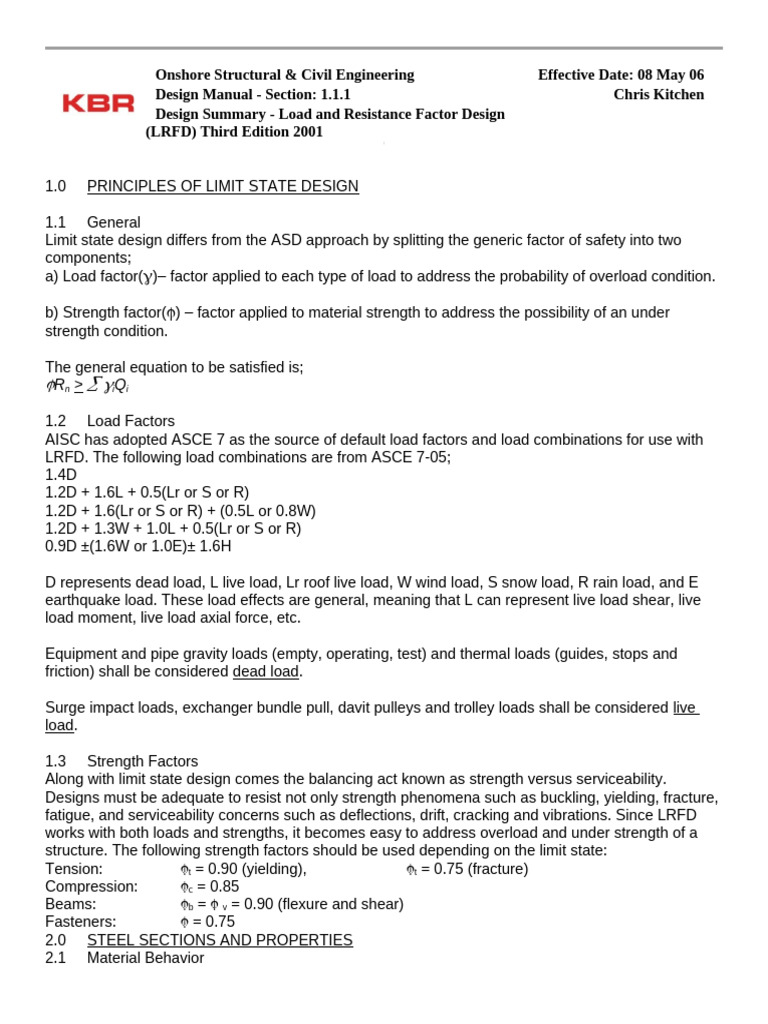 LRFD Design Principles and Factors | PDF | Deformation (Engineering ...