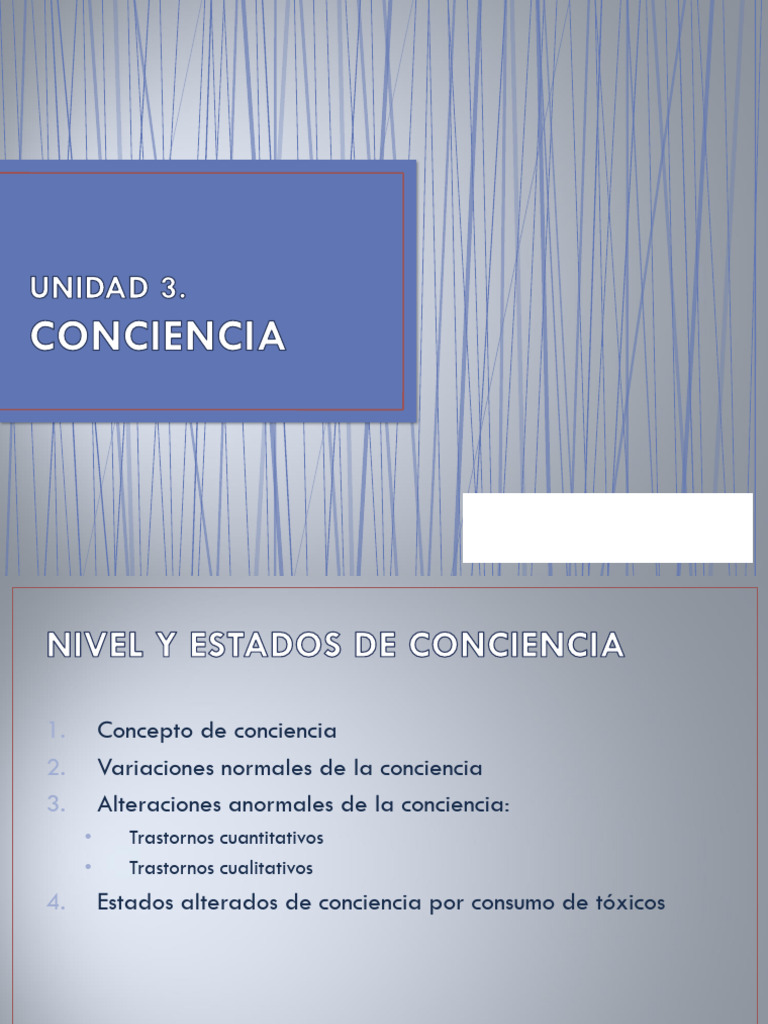 Niveles y Alteraciones de la Conciencia | PDF | Sueño | Dormir
