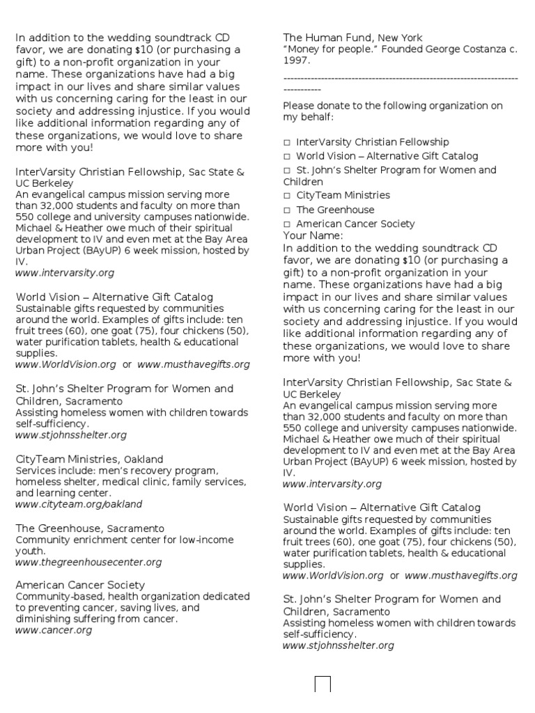 American Cancer Society Wedding Favors